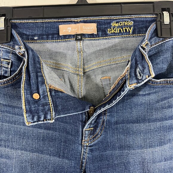 7 for all Mankind Women's Bundle of 2 B(AIR) Ankle Skinny Jeans Size 28 - Picture 13 of 16